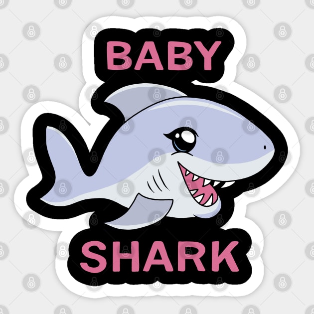 Kawaii Baby Shark Sticker by valentinahramov